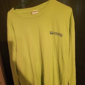 Port and Company Neon Lime Long-Sleeve Logo Tee